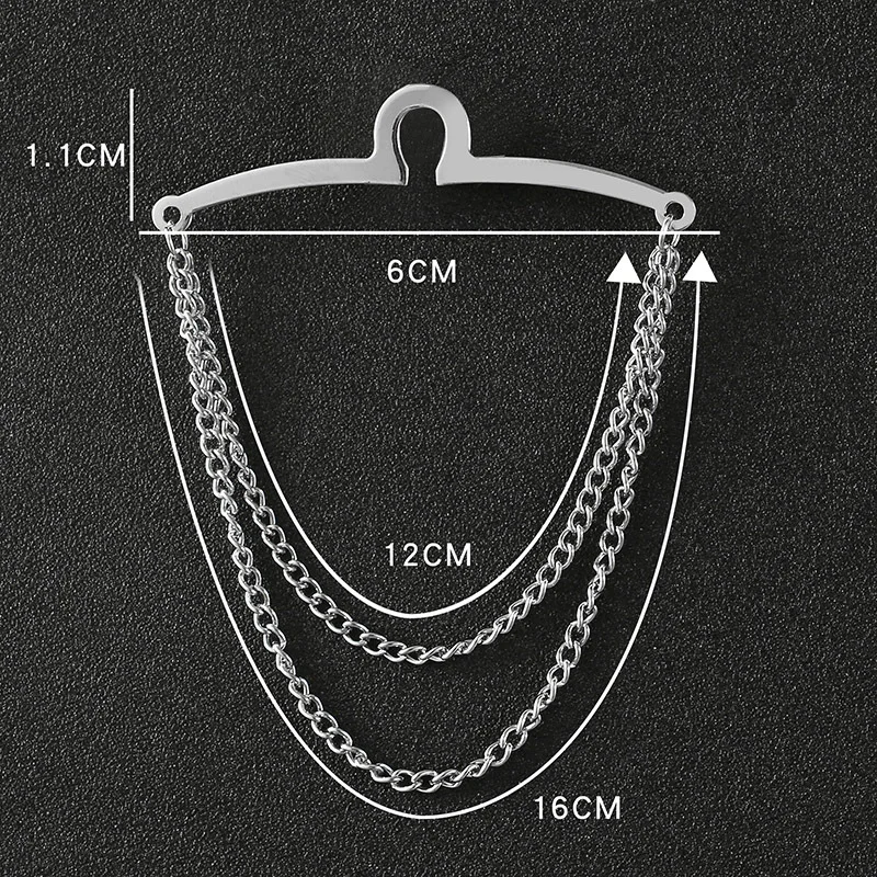 Tie Chain Mens Necktie Windbreak Chain Metal U-chain Dress Shirts Brooch Windbreak Changeless Brooch Lapel Pin Neck Ties Clip