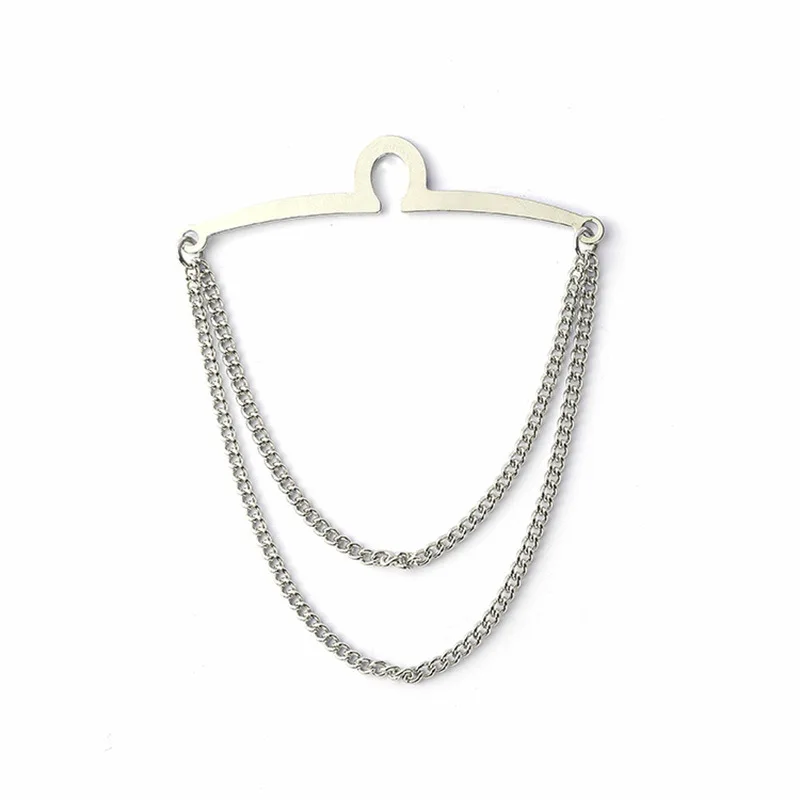 Tie Chain Mens Necktie Windbreak Chain Metal U-chain Dress Shirts Brooch Windbreak Changeless Brooch Lapel Pin Neck Ties Clip