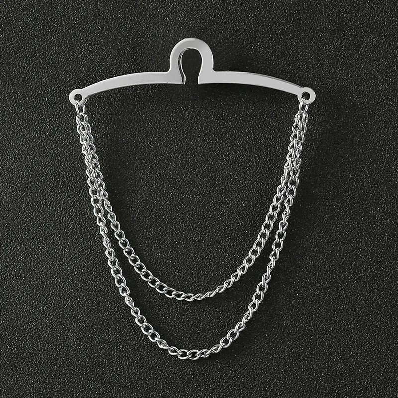 Tie Chain Mens Necktie Windbreak Chain Metal U-chain Dress Shirts Brooch Windbreak Changeless Brooch Lapel Pin Neck Ties Clip
