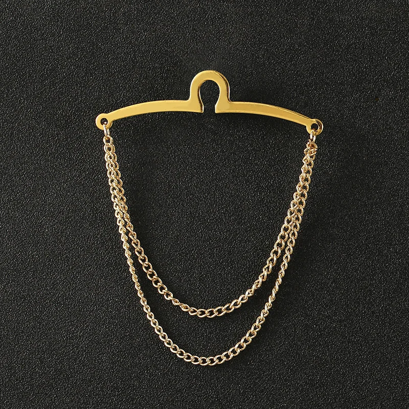 Tie Chain Mens Necktie Windbreak Chain Metal U-chain Dress Shirts Brooch Windbreak Changeless Brooch Lapel Pin Neck Ties Clip