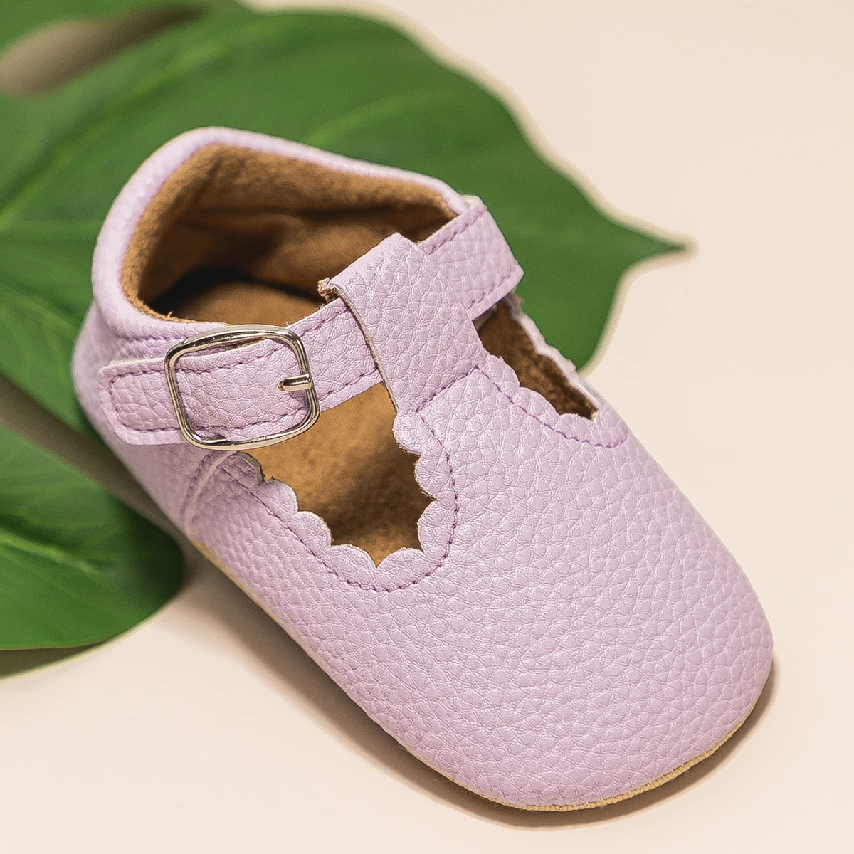 KIDSUN Newborn Baby Shoes Stripe PU Leather Boy Girl Shoes Toddler Rubber Sole Anti-slip First Walkers Infant Moccasins