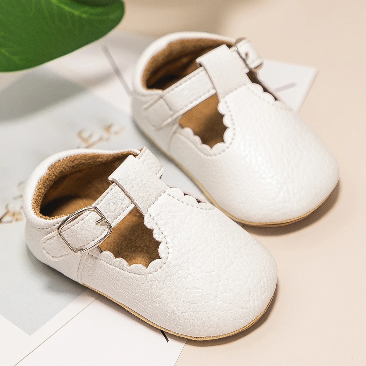 KIDSUN Newborn Baby Shoes Stripe PU Leather Boy Girl Shoes Toddler Rubber Sole Anti-slip First Walkers Infant Moccasins