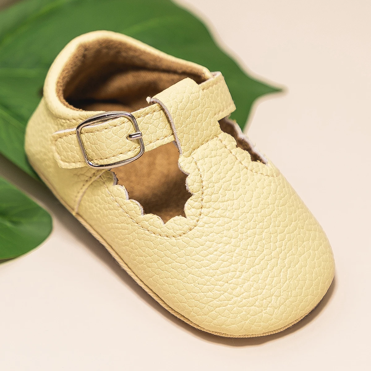 KIDSUN Newborn Baby Shoes Stripe PU Leather Boy Girl Shoes Toddler Rubber Sole Anti-slip First Walkers Infant Moccasins