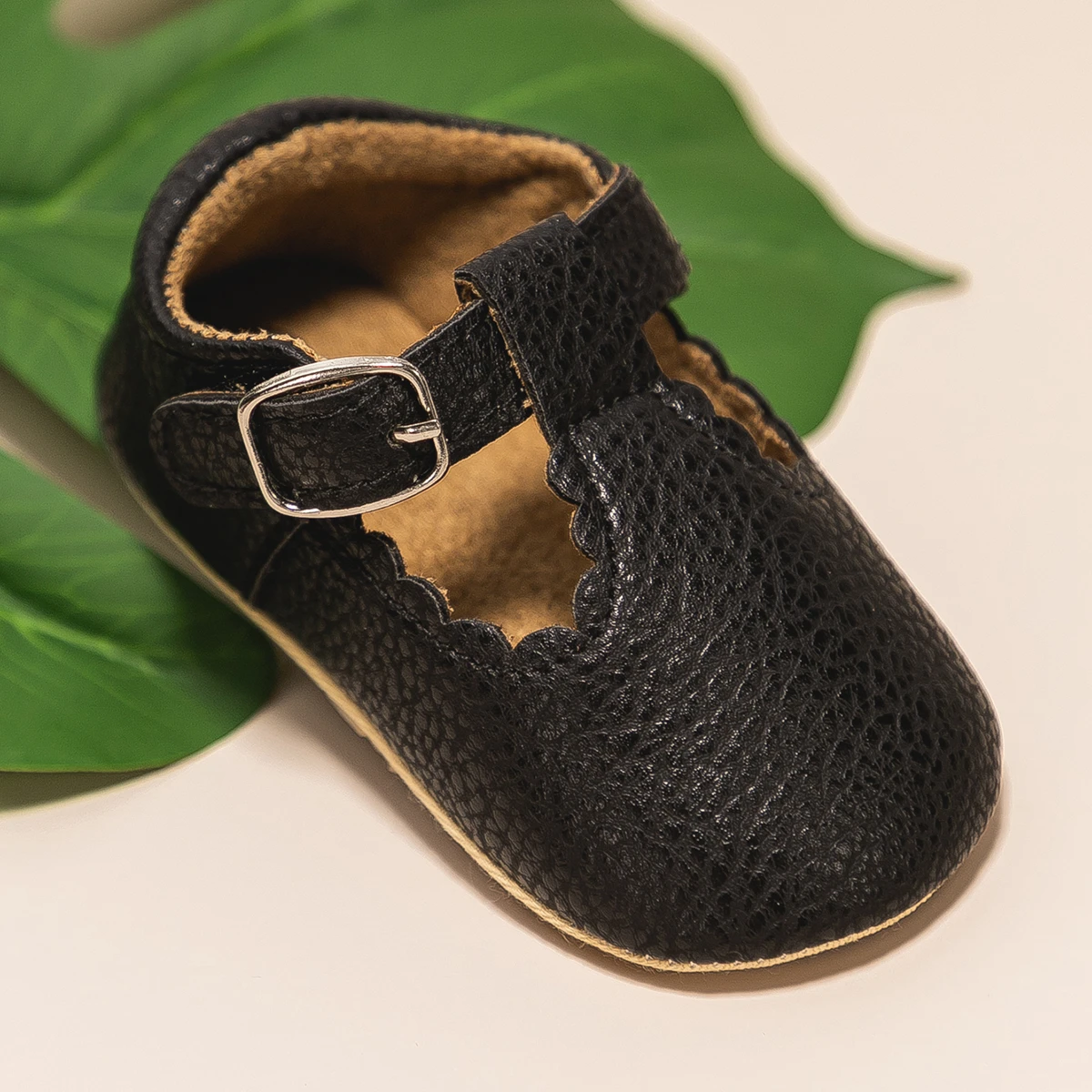 KIDSUN Newborn Baby Shoes Stripe PU Leather Boy Girl Shoes Toddler Rubber Sole Anti-slip First Walkers Infant Moccasins