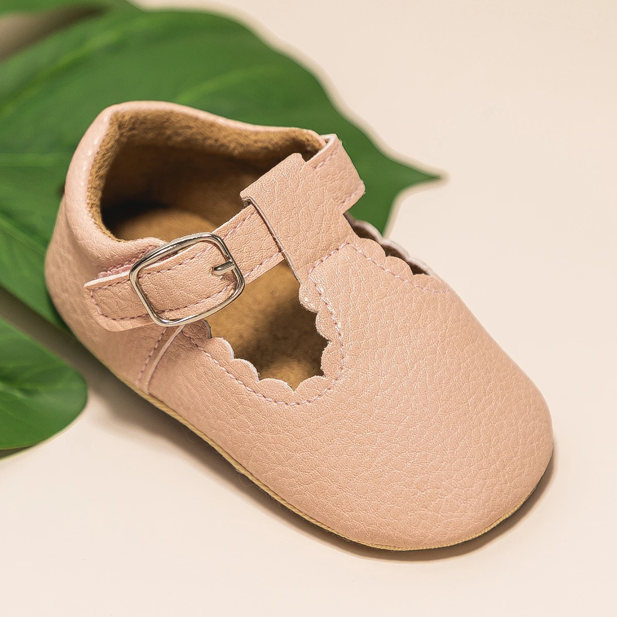 KIDSUN Newborn Baby Shoes Stripe PU Leather Boy Girl Shoes Toddler Rubber Sole Anti-slip First Walkers Infant Moccasins