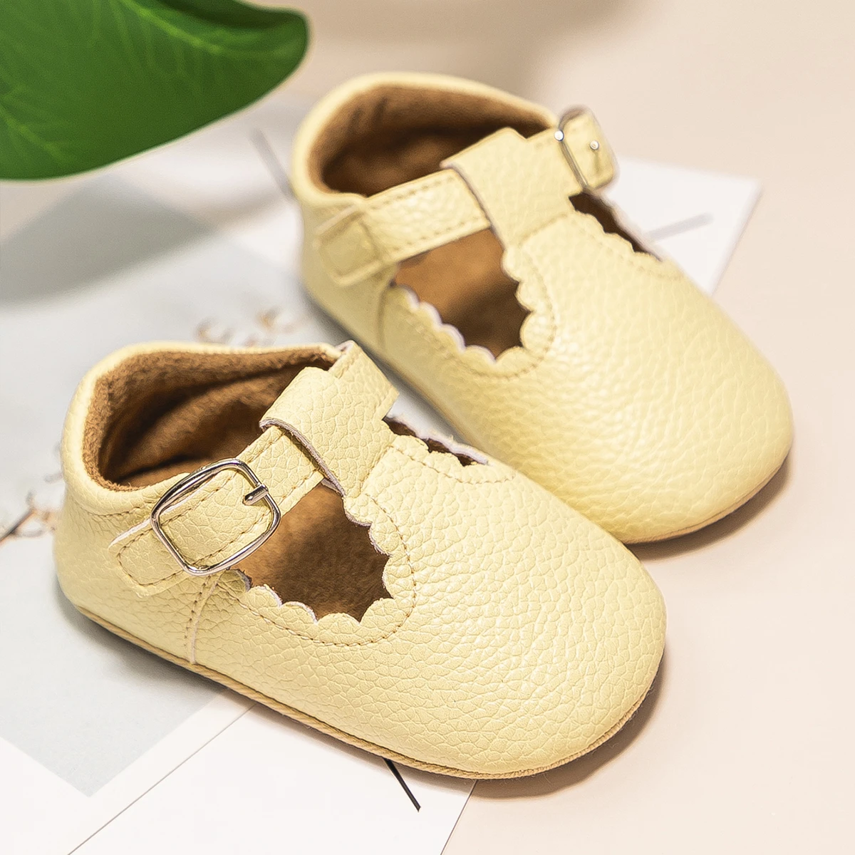 KIDSUN Newborn Baby Shoes Stripe PU Leather Boy Girl Shoes Toddler Rubber Sole Anti-slip First Walkers Infant Moccasins