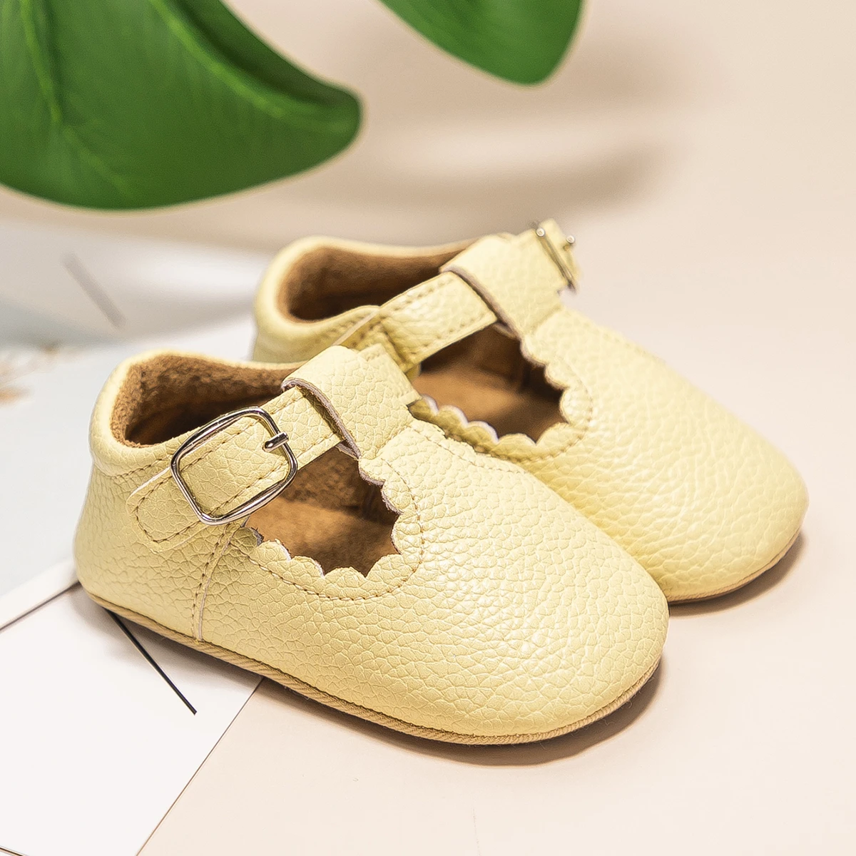 KIDSUN Newborn Baby Shoes Stripe PU Leather Boy Girl Shoes Toddler Rubber Sole Anti-slip First Walkers Infant Moccasins
