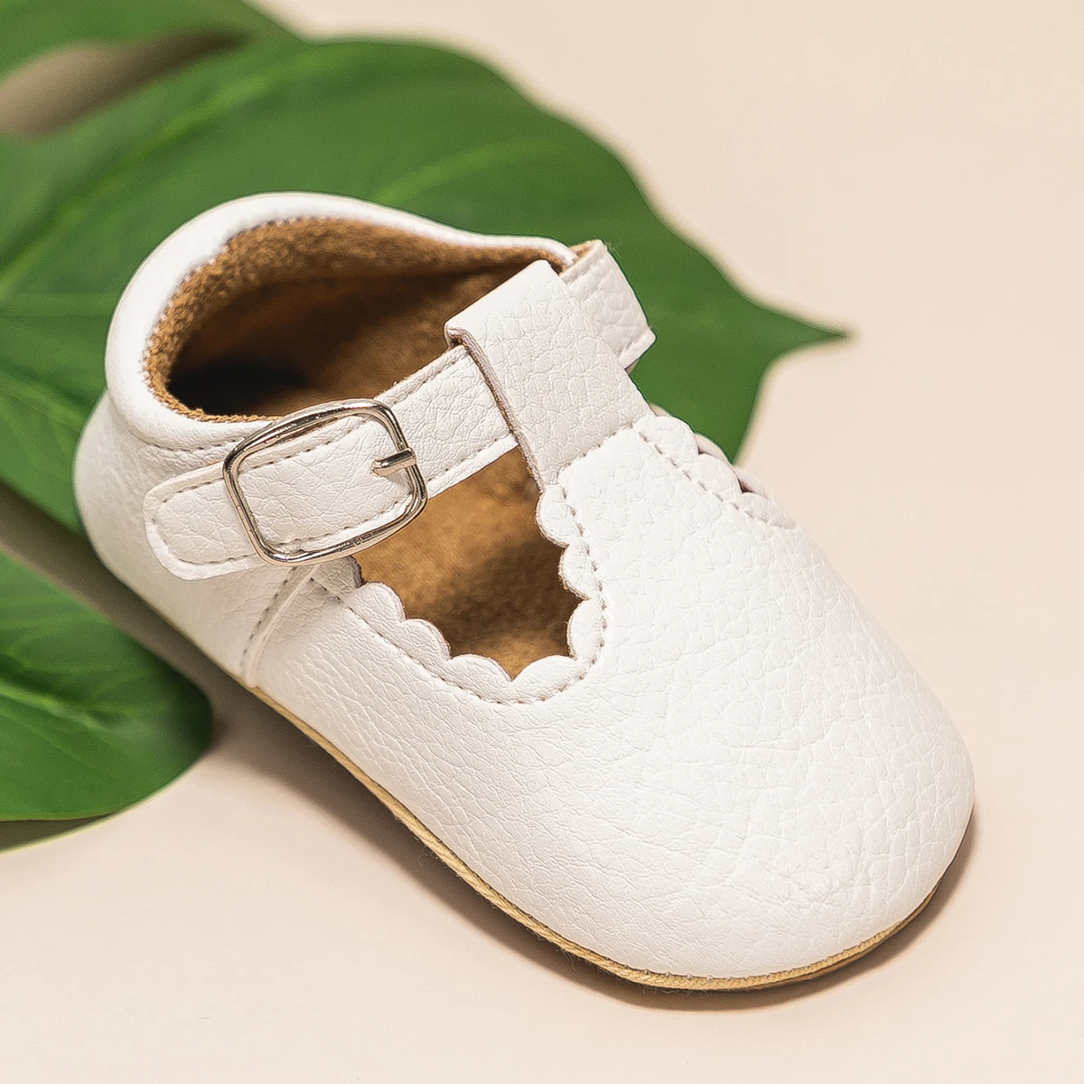 KIDSUN Newborn Baby Shoes Stripe PU Leather Boy Girl Shoes Toddler Rubber Sole Anti-slip First Walkers Infant Moccasins