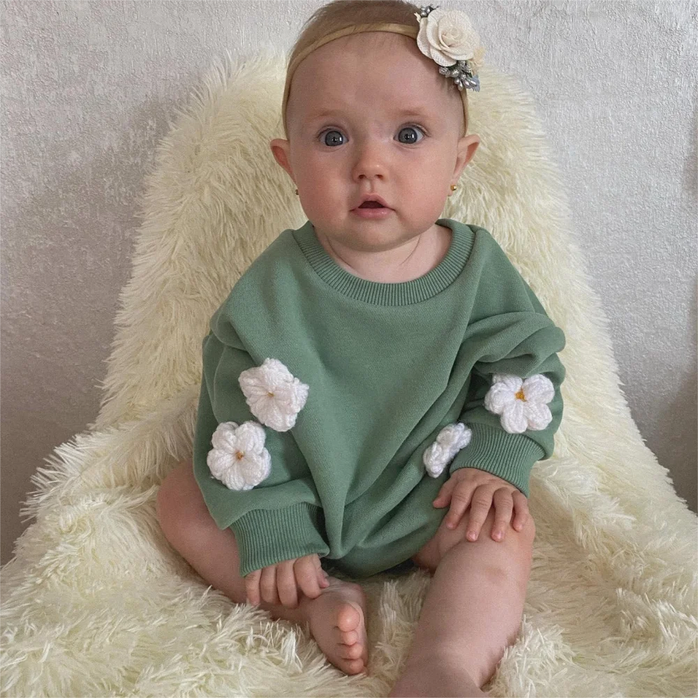 2024 Spring Baby Clothes Cloud Sweatshirt Romper Baby Girl Boys Long Sleeve Bodysuit Clothes Newborn 0 To 12 Months 24M Jumpsuit