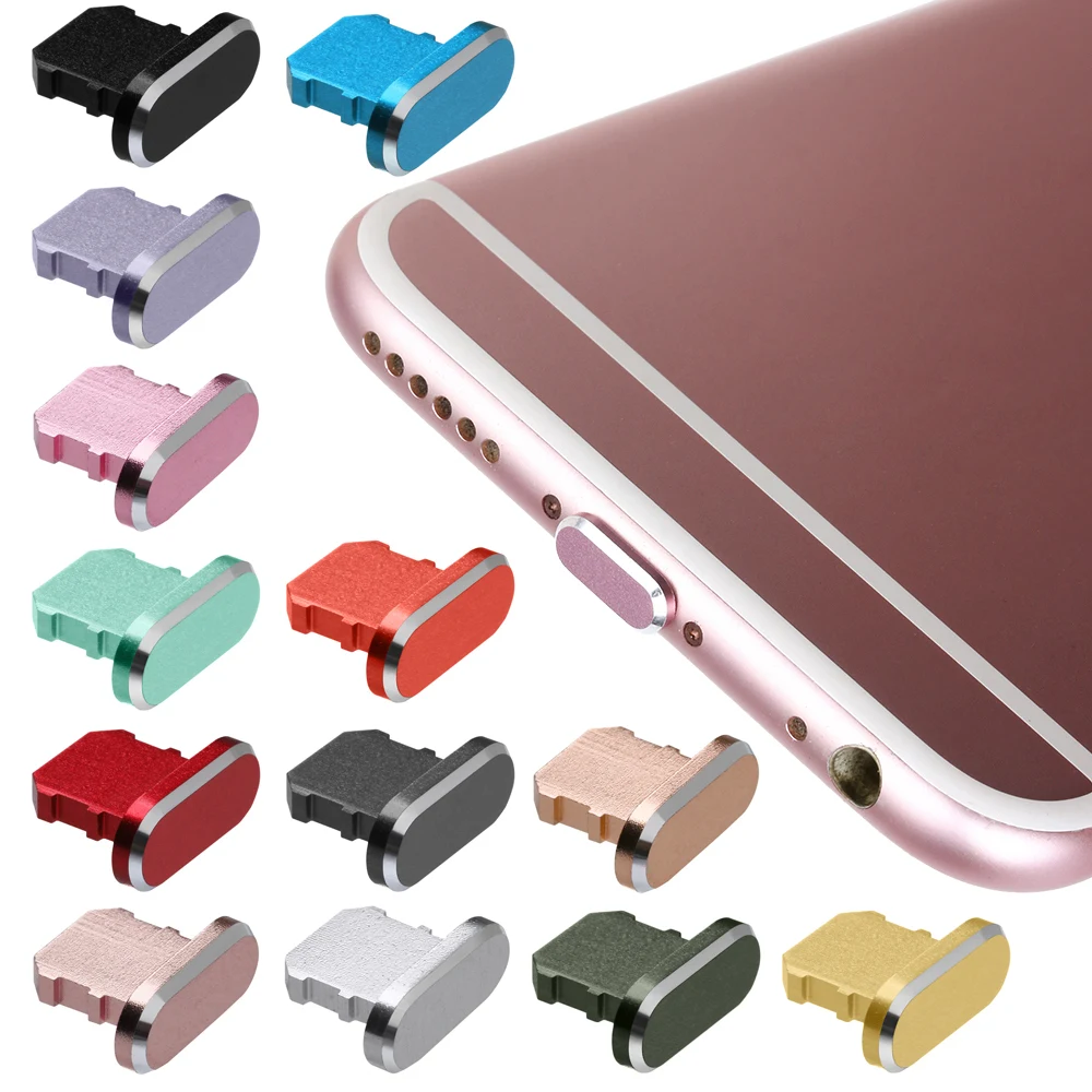 Universal Anti Dust Plug for iPhone 13 12 11 X XR Max 8 7 Metal Charger Port for iOS Dustproof Charging Interface Cap Gold Black