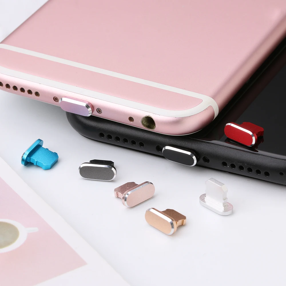 Universal Anti Dust Plug for iPhone 13 12 11 X XR Max 8 7 Metal Charger Port for iOS Dustproof Charging Interface Cap Gold Black