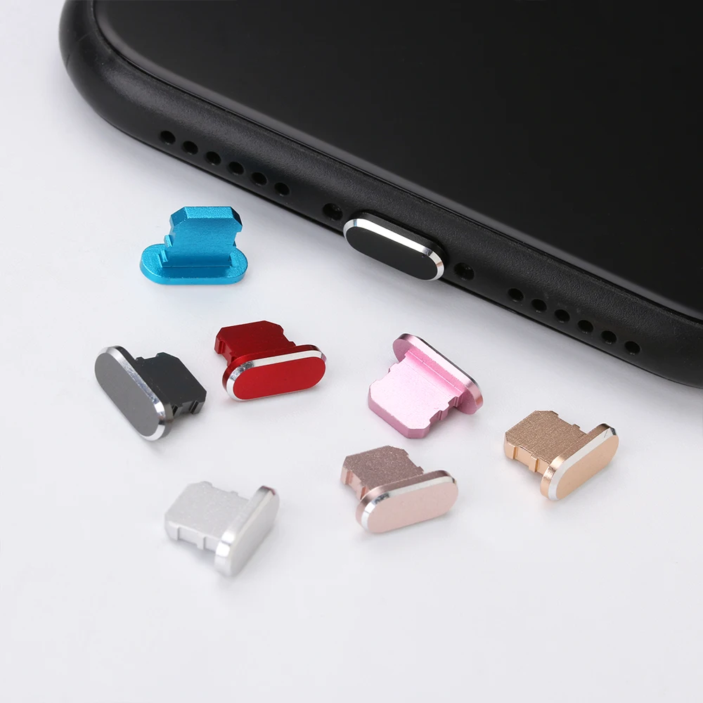 Universal Anti Dust Plug for iPhone 13 12 11 X XR Max 8 7 Metal Charger Port for iOS Dustproof Charging Interface Cap Gold Black