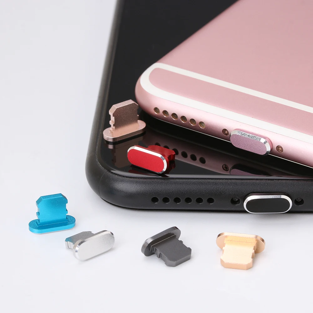 Universal Anti Dust Plug for iPhone 13 12 11 X XR Max 8 7 Metal Charger Port for iOS Dustproof Charging Interface Cap Gold Black