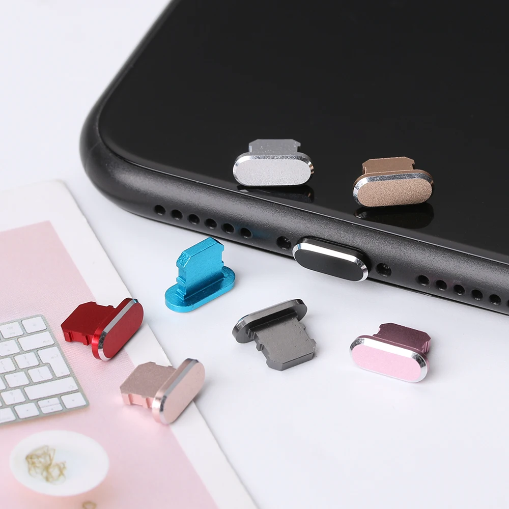 Universal Anti Dust Plug for iPhone 13 12 11 X XR Max 8 7 Metal Charger Port for iOS Dustproof Charging Interface Cap Gold Black