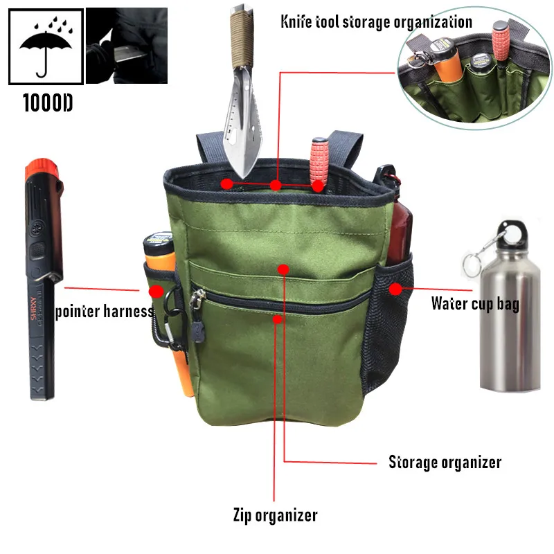 Pinpointing Metal Detector Find Bag Multi-purpose Digger Tools Bag for PinPointer Detector Xp Pack Mule Pouch