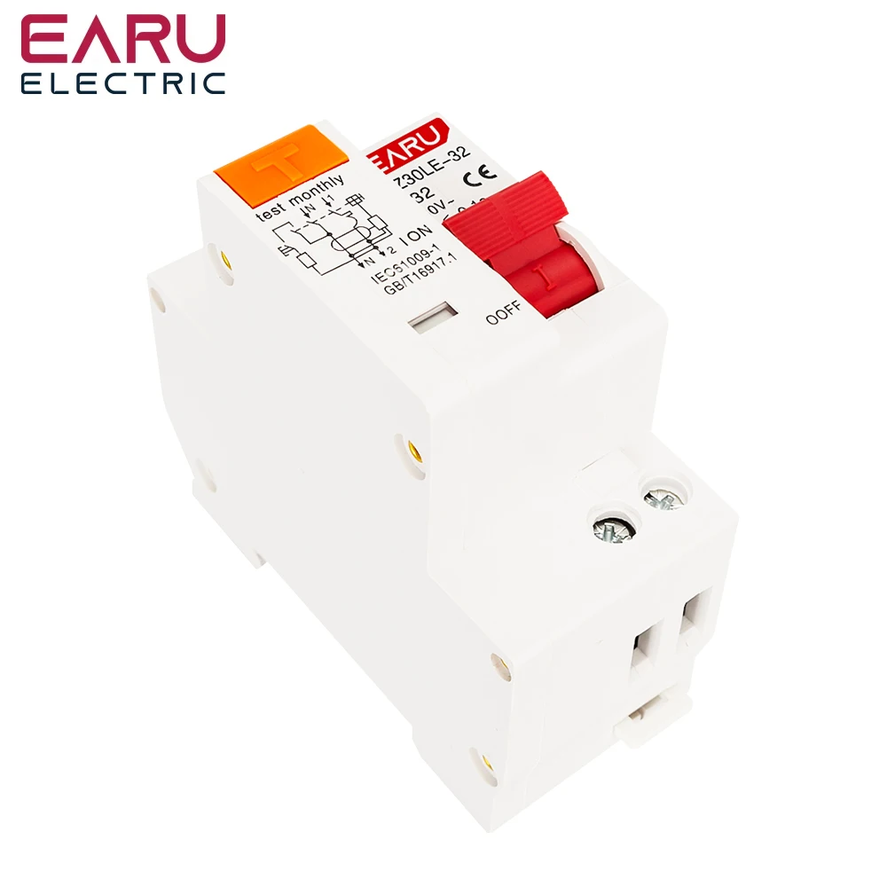 1P+N 230V DZ30L DZ40LE EPNL DPNL 6-63A Residual Current Circuit Breaker With Over And Short Current Leakage Protection RCBO MCB