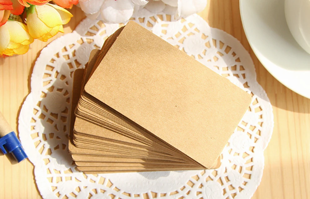 100Pcs 5.3*9cm Blank Card For Business Cards For Message And Book Name Blank Cards For Business Card Message Cards 300gsm