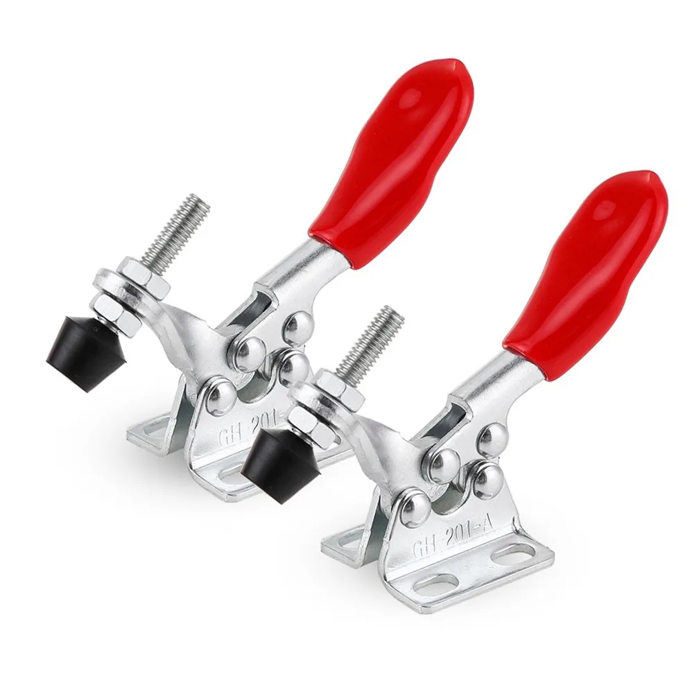 1/2/4Pcs GH-201A 27Kg Quick Release Toggle Clamps Horizontal Clamp U-shaped Bar Hand Clip Woodworking Tool Wood Circuit Boards