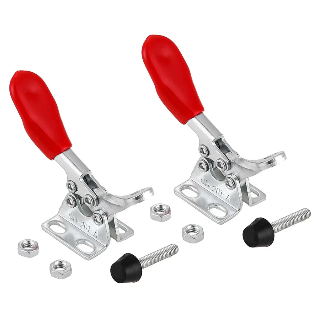 1/2/4Pcs GH-201A 27Kg Quick Release Toggle Clamps Horizontal Clamp U-shaped Bar Hand Clip Woodworking Tool Wood Circuit Boards