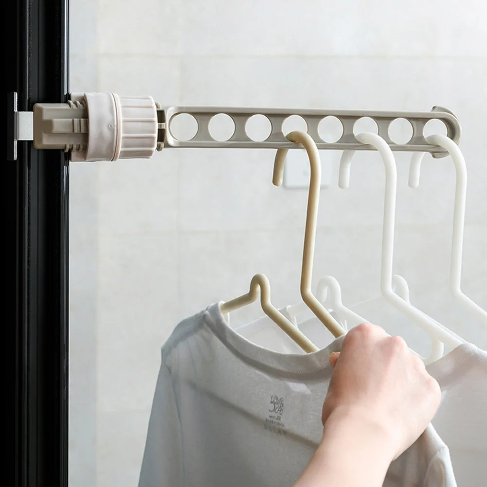 Drying Rack Balcony Clothes Drying Rack Wall Mounted Clothes Drying Rack Bathroom Drying Rack Indoor Space Saving 8 Holes