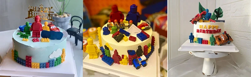 Building Bricks Robots Fondant Silicone Mold For Cake Border Decorating Cupcake Topper DIY Candy Chocolate Crafts Clay Tools