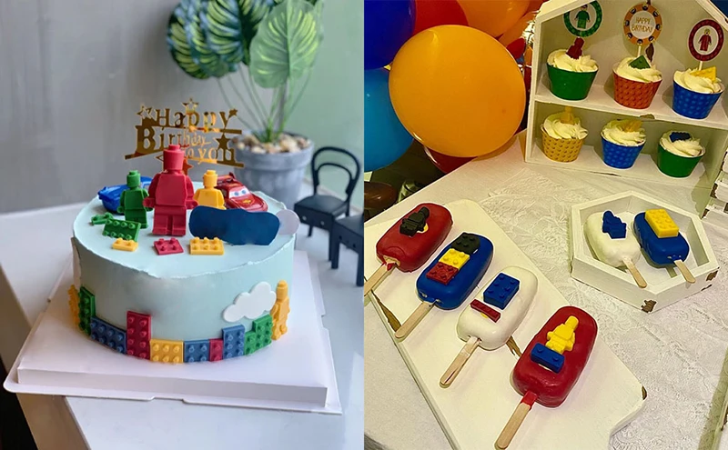 Building Bricks Robots Fondant Silicone Mold For Cake Border Decorating Cupcake Topper DIY Candy Chocolate Crafts Clay Tools