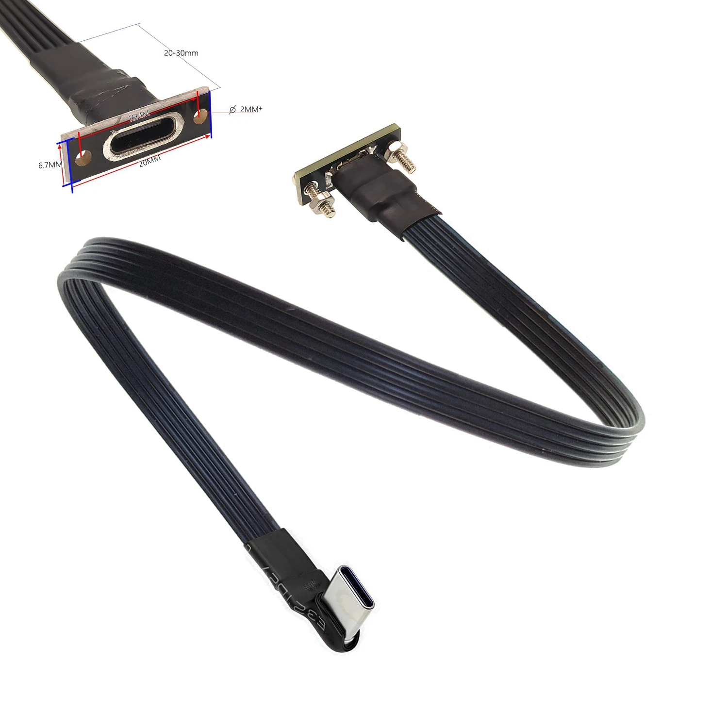 10CM Flat Elbow USB-C Type C Up/Down 90 Degree Data Load PD Cable Left and Right USB C universal data cable for Android phones