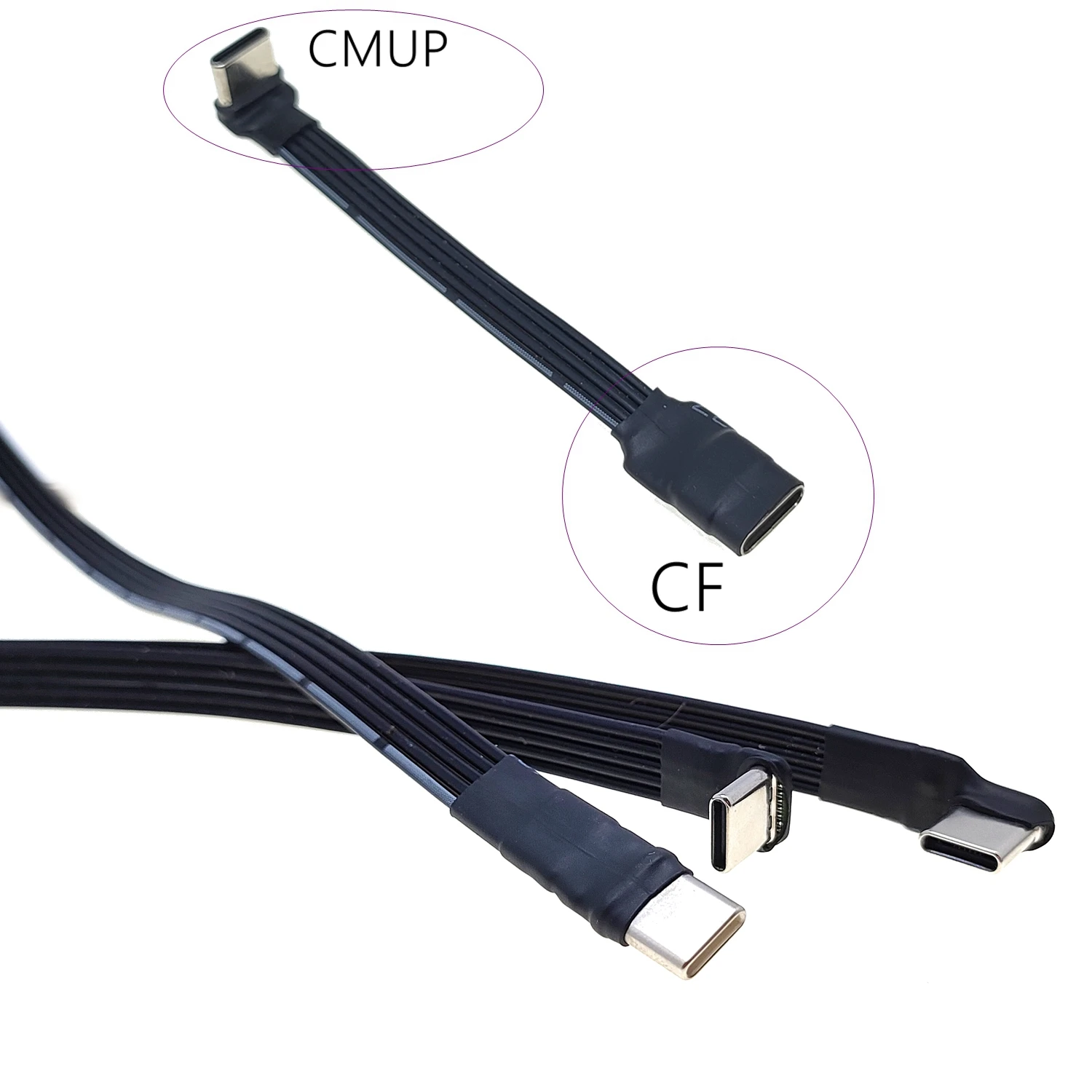 10CM Flat Elbow USB-C Type C Up/Down 90 Degree Data Load PD Cable Left and Right USB C universal data cable for Android phones