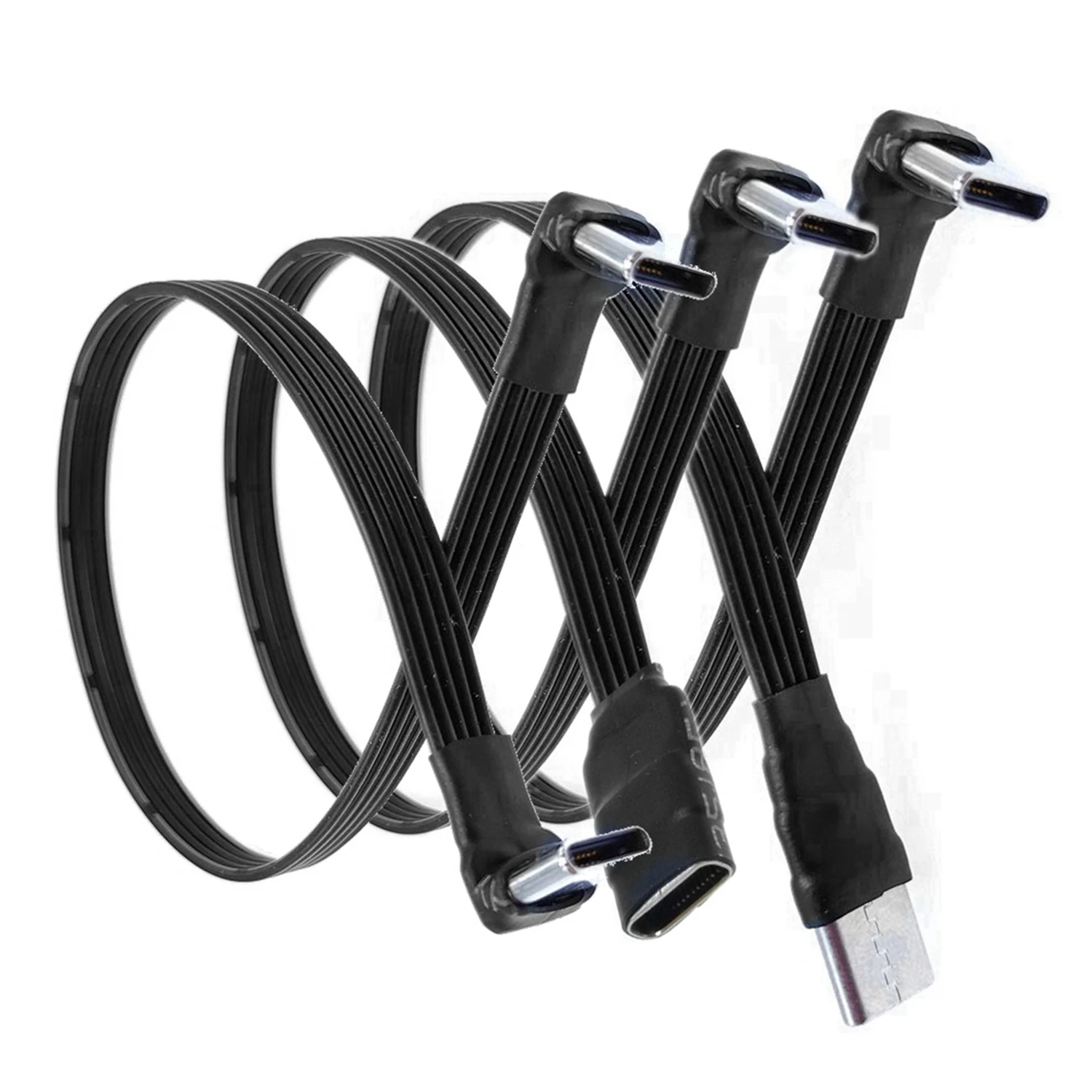 10CM Flat Elbow USB-C Type C Up/Down 90 Degree Data Load PD Cable Left and Right USB C universal data cable for Android phones