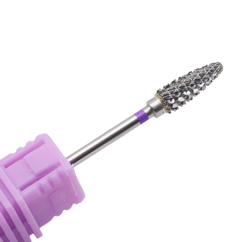 1Pcs 5mm Purple Carbide Nail Drill Bit 3/32" Milling Cutter For Manicure Rotary Burr Nail Bits Electric Drill Accessories Tool