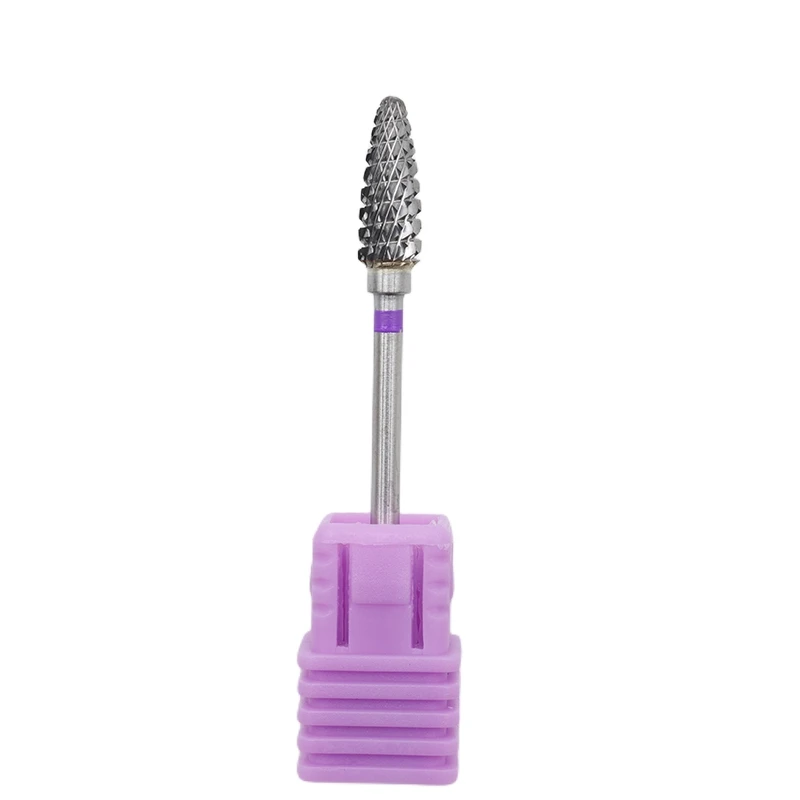 1Pcs 5mm Purple Carbide Nail Drill Bit 3/32" Milling Cutter For Manicure Rotary Burr Nail Bits Electric Drill Accessories Tool