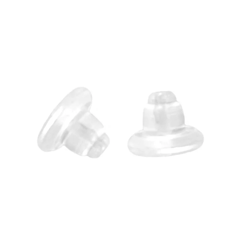 100-200Pcs Transparent Saucer Earring Stoppers Rubber Big Earring Back Ear Plug Blocked For DIY Jewelry Making Accessories
