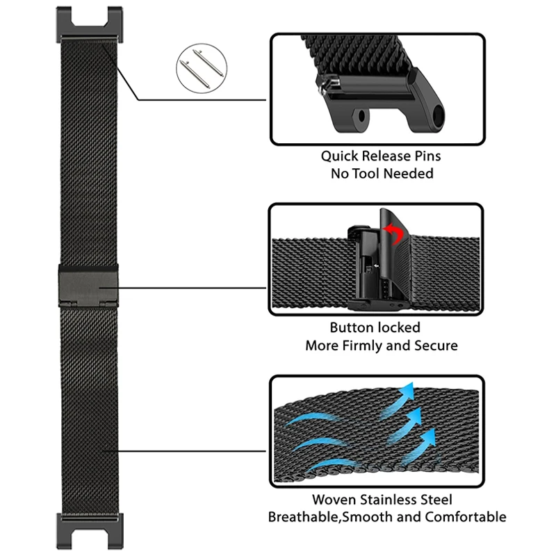 For Amazfit T REX 2 Stainless Steel Watchband For Amazfit T Rex Pro/T-Rex Metal Bracelet Amazfit T-Rex 2 Strap Amazfit Tex Bands