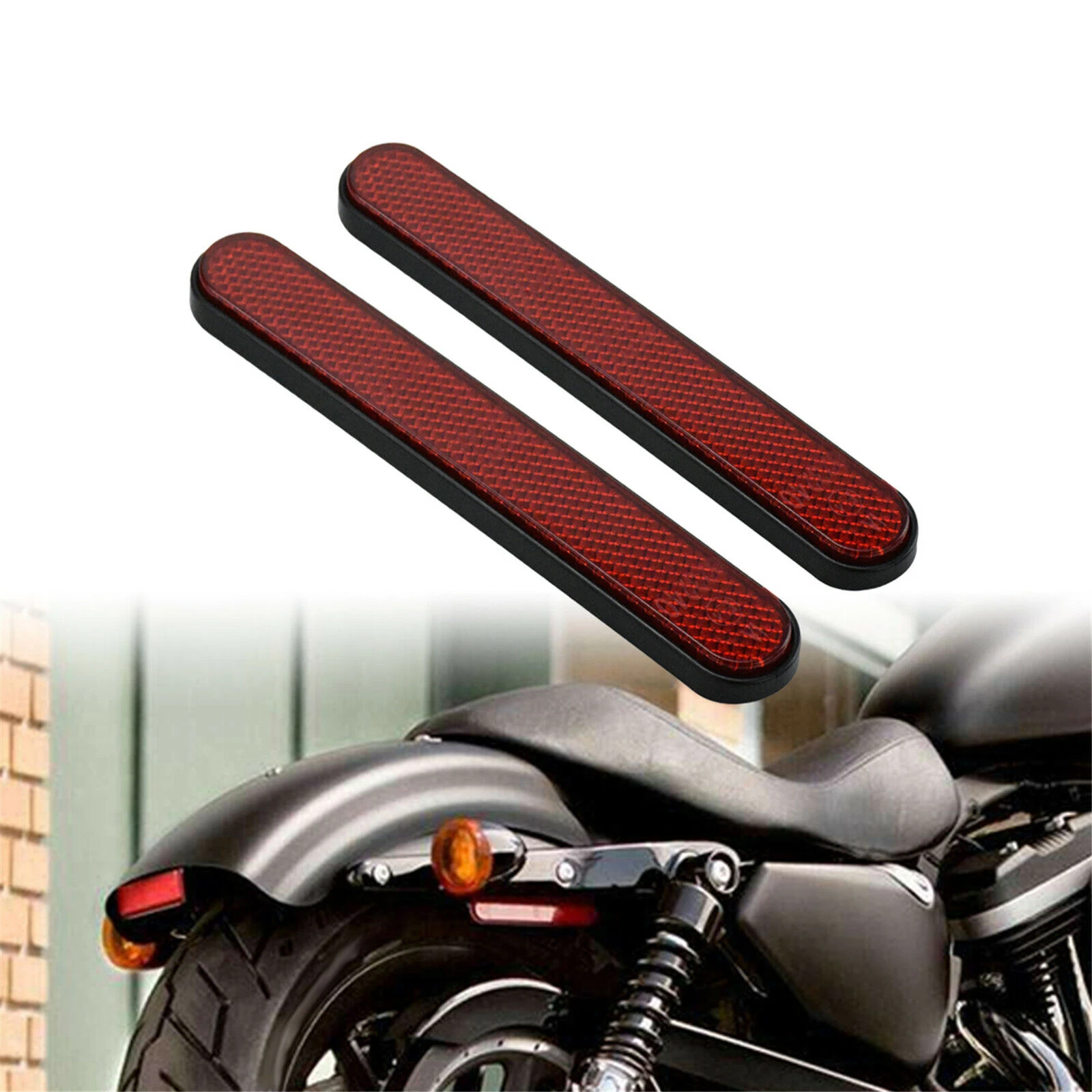 2pc Motorcycle Fork Leg Reflective Warning Tape Front Rear Mudguard Fender Reflector Fit For Harley Sportster 883 X48 1200 A1