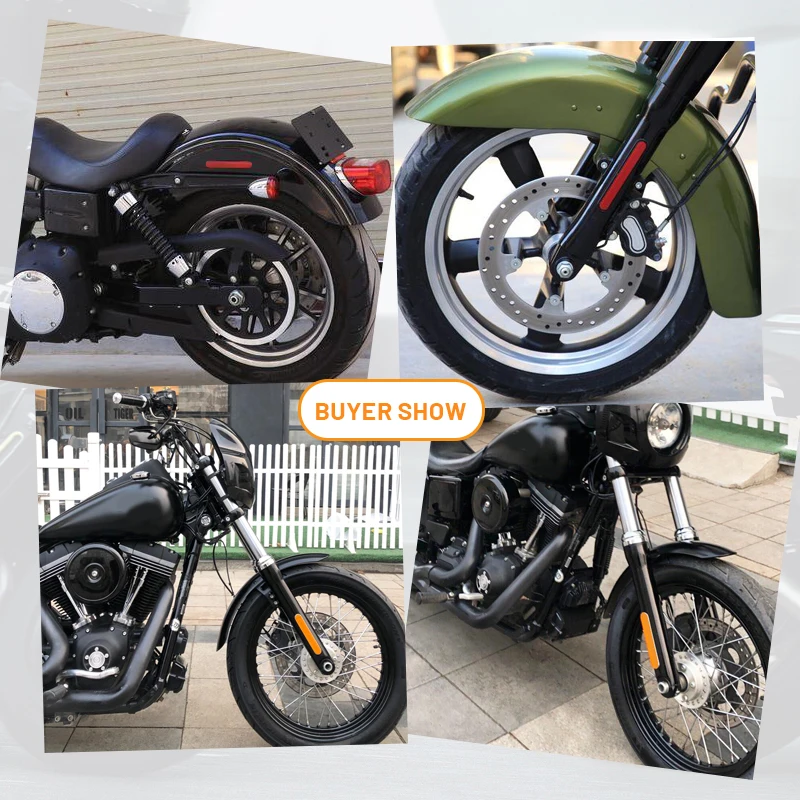 2pc Motorcycle Fork Leg Reflective Warning Tape Front Rear Mudguard Fender Reflector Fit For Harley Sportster 883 X48 1200 A1