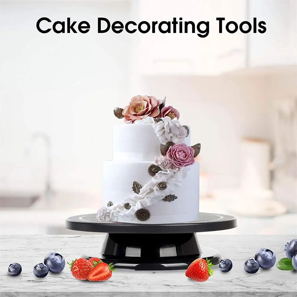 11Inch Plastic Revolving Cake Decorating Stand Cake Icing Turntable/Spinner Rotate Turntable Banding Wheel Paint 0817