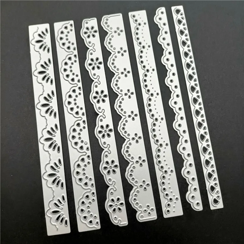 7pcs/Set Lace Cutting Die Scrapbooking Die for DIY Album Paper Card Decorative Edge Frame Die Cut