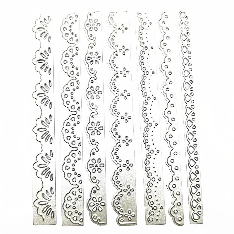7pcs/Set Lace Cutting Die Scrapbooking Die for DIY Album Paper Card Decorative Edge Frame Die Cut