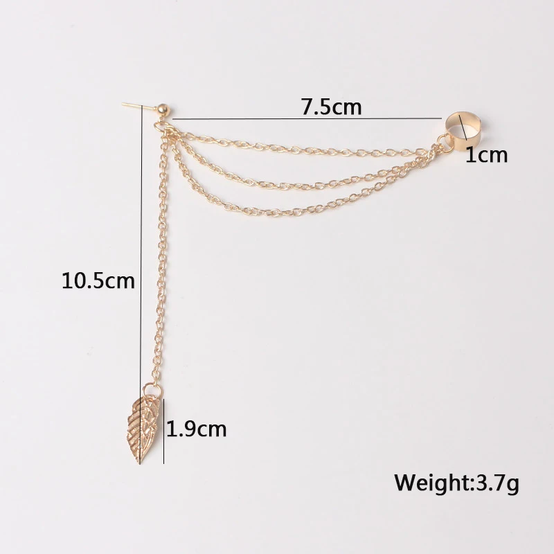 New Fashion Leaf Ear Cuff for Women Personality Punk Gold Color Leaves Pendants Female Clip Earrings Brincos boucle d'oreille