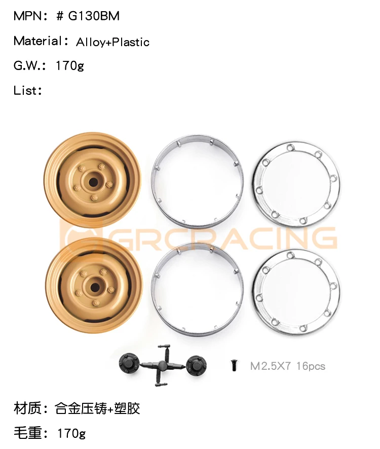 Ajrc 1.9-inch Camel Cup Wheels Retro Metal Wheels For Climbing Car For 1/10 Rc Climbing Car Traxxas Trx4 Rgt Axial Scx10 Rc4wd