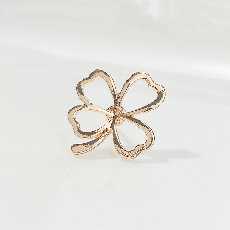 Exquisite Rhinestones Opal Four Leaf Clover Brooch Fashion Jewelry Accessories Trendy Fish Cat Wings Bow Lapel Pin Friends Gifts