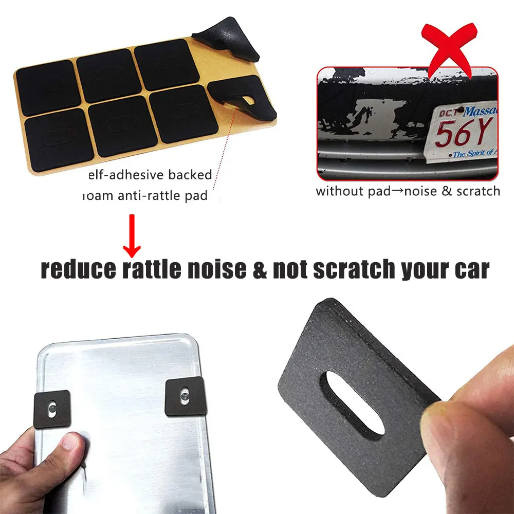 M6*20MM Anti Theft Black License Plate Screws Nut Mounting Kit W/ Wrenches for Combination Bracket of License Plate Frame Cover