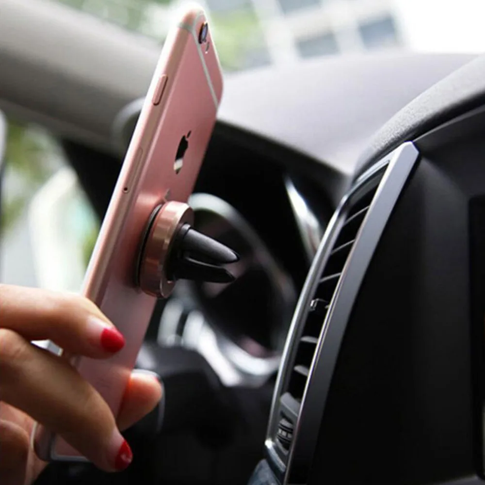Metal Magnetic Car Phone Holder Mini Vent Clip Super Magnetic Car Phone Holder Mobile Phone Mount for IPhone 12 13Samsung Huawei