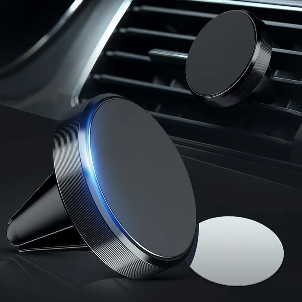 Metal Magnetic Car Phone Holder Mini Vent Clip Super Magnetic Car Phone Holder Mobile Phone Mount for IPhone 12 13Samsung Huawei