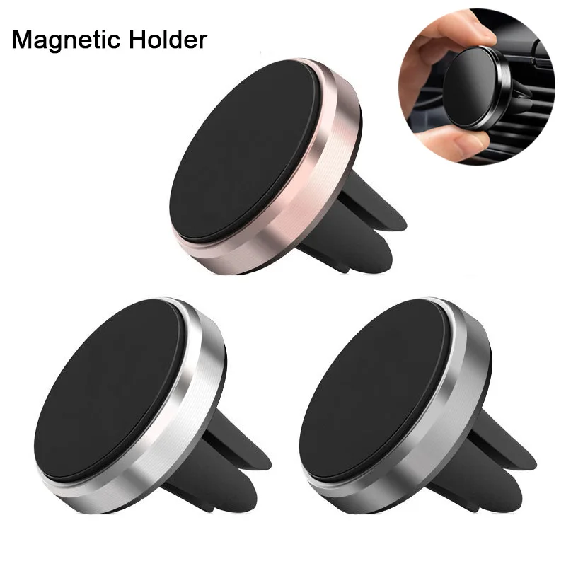 Metal Magnetic Car Phone Holder Mini Vent Clip Super Magnetic Car Phone Holder Mobile Phone Mount for IPhone 12 13Samsung Huawei