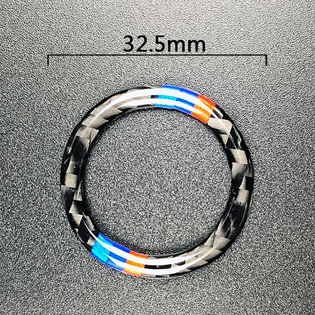 For BMW 3 Series E90 E92 E93 E89 Z4 2009-2012 Sport Carbon Fiber Engine Start Stop Push Button Ignition Key Ring Decor Trim