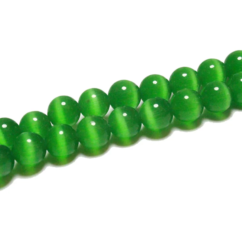 Natural Green Stone Beads Agate Crystal Jade Turquoise Loose Round Spacer Bead for Jewelry Making Diy Bracelet Accessories 15''