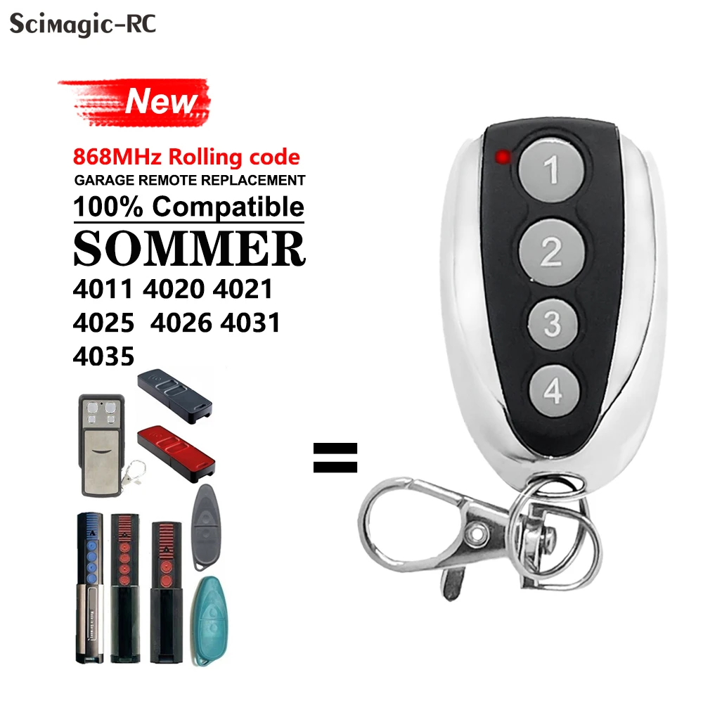 SOMMER 868 Mhz Garage Door Remote Control Command Gate Opener 4020 4026 4031 4025 4011 4021 TX03 868 4 2 Pilot SOMMER 868.8mhz