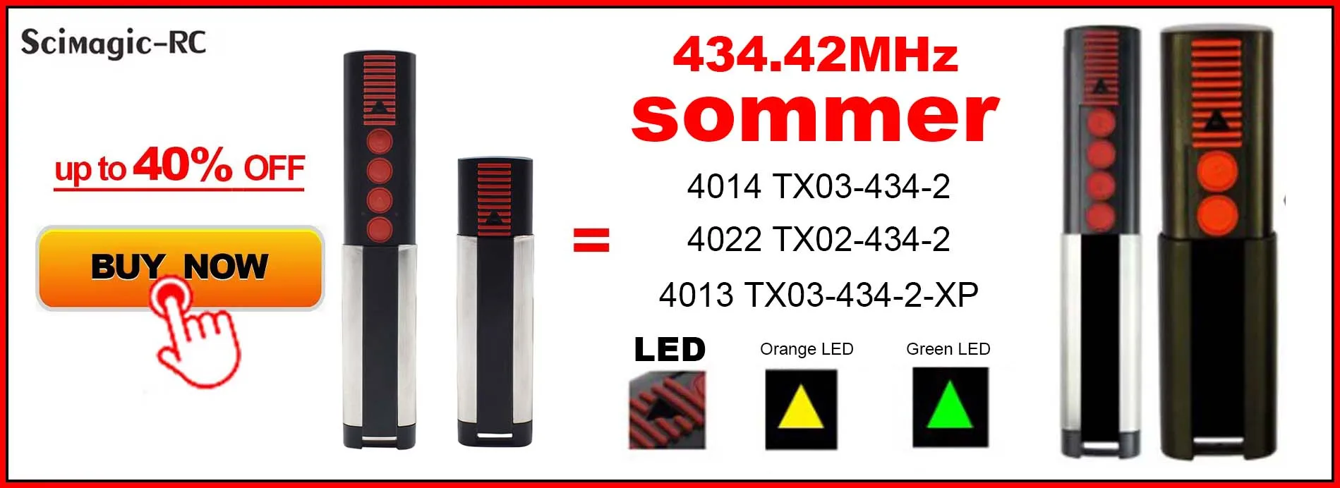 SOMMER 868 Mhz Garage Door Remote Control Command Gate Opener 4020 4026 4031 4025 4011 4021 TX03 868 4 2 Pilot SOMMER 868.8mhz
