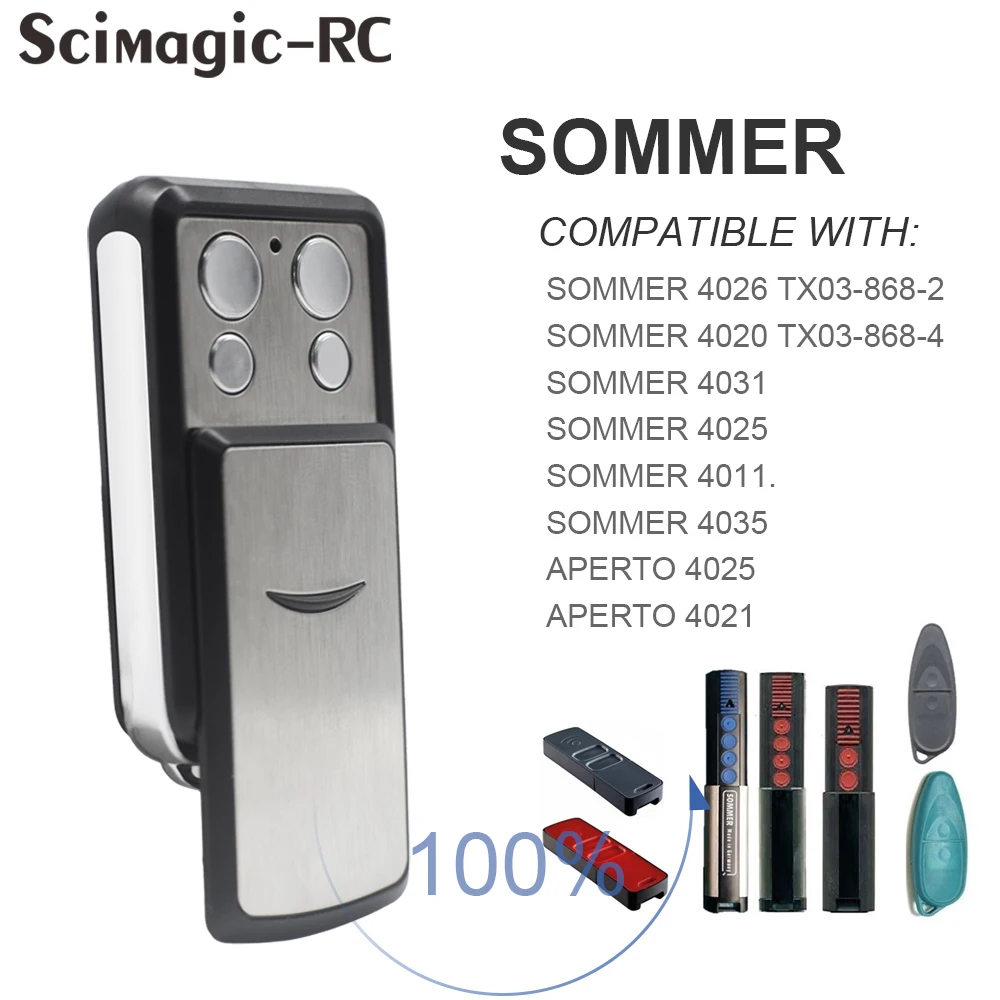 SOMMER 868 Mhz Garage Door Remote Control Command Gate Opener 4020 4026 4031 4025 4011 4021 TX03 868 4 2 Pilot SOMMER 868.8mhz